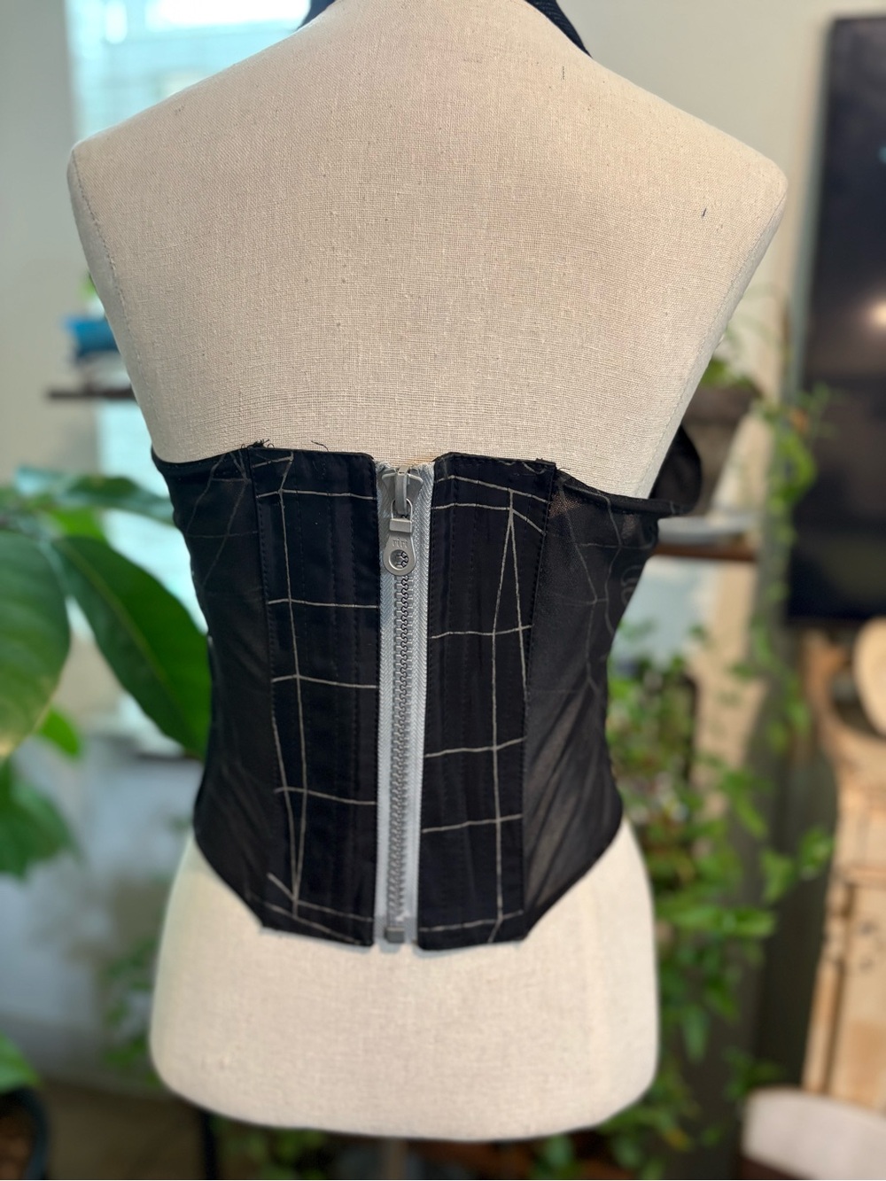 Dane London Techno Top Corset Black Bustier Club Goth Rave wear - Picture 8 of 12